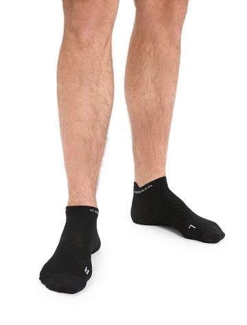 Men's Icebreaker Merino Run+ Ultralight Micro Socks Black / Snow | CA 1911PJJQ